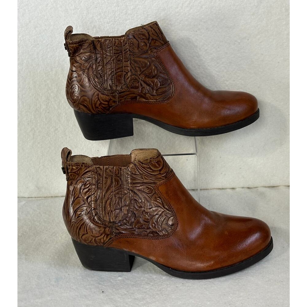 Nurture Walker Western Bootie with Tooled Floral Detail SZ 9 - Picture 11 of 11